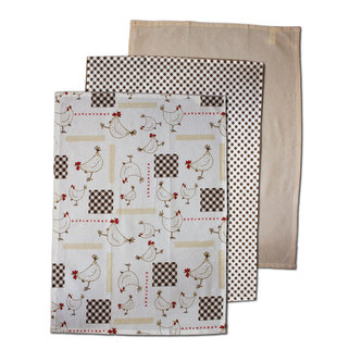 Utěrka 50*70 cm, 3 ks, slepičky