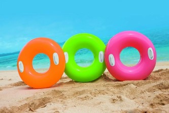 Kruh nafukovací s úchyty 76cm (1 ks) 3 různé barvy