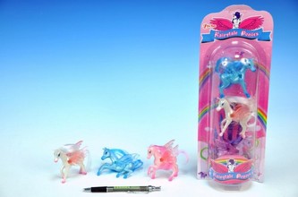 Poník koník s křídly plast 6cm; 3ks na kartě