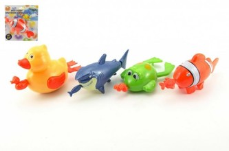 Zvířátko natahovací plavací, 4 druhy, na kartě od 18 měsíců - 1 kus