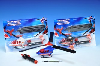 Vrtulník plast 30cm vystřelovací asst 3 druhy na kartě