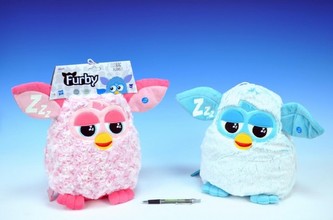 Furby/taška na pyžamo plyš 30x26cm svítící ve tmě se zvukem, 2 barvy - 1 kus