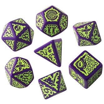 Sada kostek Pathfinder: Goblin Purple & green