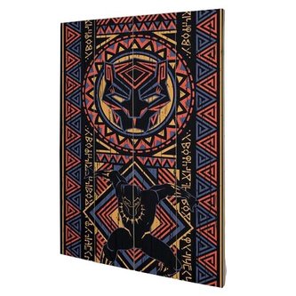 Nástěnný dřevěný obraz Black Panther - Tribal Print