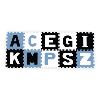 Pěnové puzzle 30x30 cm 10 ks Baby Ono písmenka modré