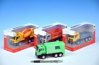 Auto nákladní volný chod kov/plast 13cm, 4 druhy (1ks v krabičce)
