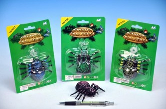 Pavouk 6cm s gelovou okenní přísavkou, 4 druhy, na kartě - 1 kus