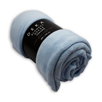 Mikroflanelová deka, 200x230 cm, Světle modrá