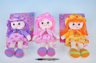 Panenka Liduška 31cm hadrová česky mluvící a zpívající od 0 měsíců, 3 barvy (1ks na kartě)