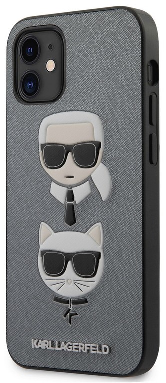 Karl Lagerfeld Saffiano Case iPhone 12 mini,Silver