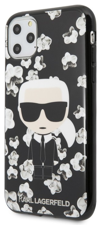 Karl Lagerfeld TPU Flower Case iPhone 11 Pro,Blac