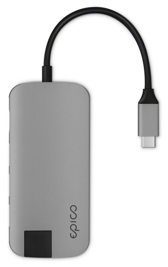 Epico USB-C multimedia ethernet hub Space Grey