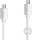 FIXED datový kabel USB-C/USB-C, USB 2.0, 1m, White