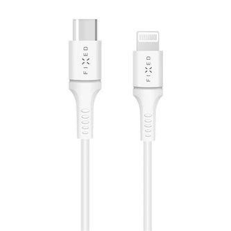 FIXED datový kabel USB-C/Lightning, MFI, 1m, White