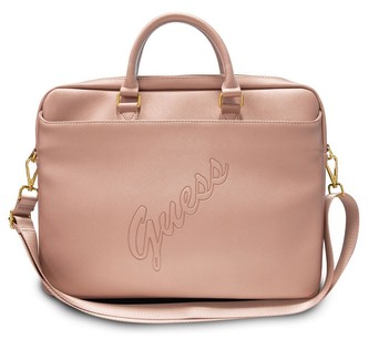 Guess PU Saffiano Script Computer do vel. 16\",Pink