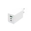 FIXED GaN nabíječ s USB a 2xUSB-C, PD, 65W, White
