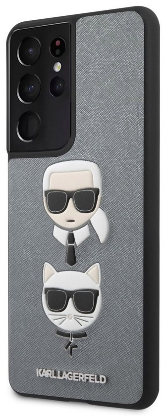 Karl Lagerfeld Saffiano Case Samsung S21U, Silver