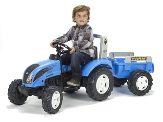Traktor Landini šlapací s valníkem modrý