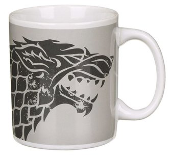 Keramický hrnek Game of Thrones|Hra o Trůny: Stark (objem 350 ml) bílý