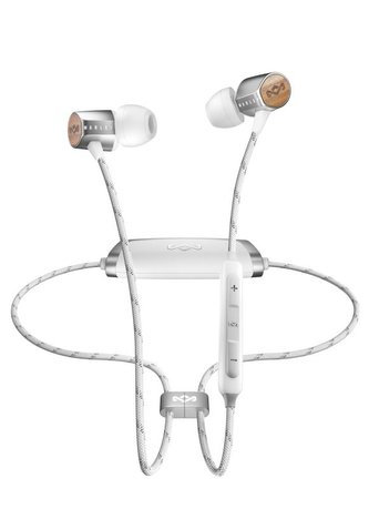 MARLEY Uplift 2 Wireless BT - Silver, bezdrátová sluchátka do uší s ovladačem a mikrofonem