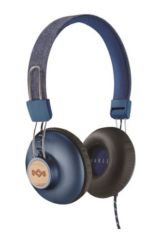 MARLEY Positive Vibration 2.0 - Denim, sluchátka přes hlavu s ovladačem a mikrofonem