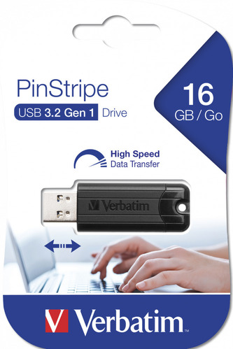 16GB USB Flash 3.0  PinStripe černý Verbatim P-blist
