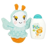 Good Bubble Darková sada Dětská pěna do koupele Ostružiník moruška 400ml a žínka Clara Cloudberry