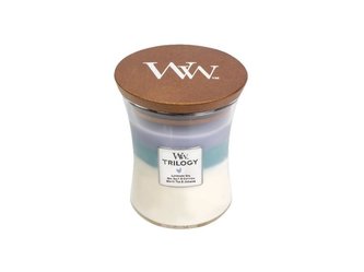 WoodWick Trilogy Calming Retreat svíčka váza 275g