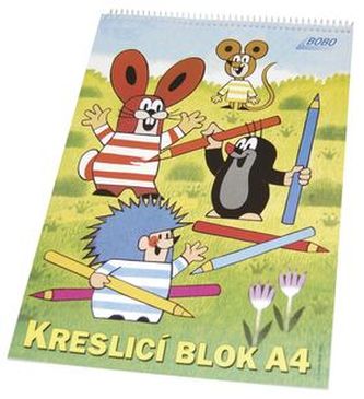 Kreslící blok KRTEK s horní vazbou A4, čistý, 20 listů