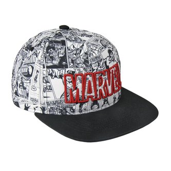 Čepice snapback - kšiltovka Marvel: celopotisk 3D logo (obvod 57-59 cm|nastavitelná) černá
