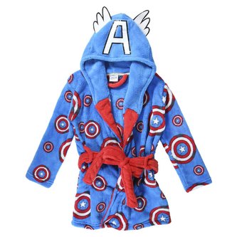 Dětský župan Marvel: Captain America (6 let) modrý fleece