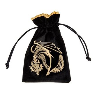Vrecko na kocky Dragon Black & golden Velour
