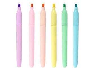 Zvýrazňovač EASY FLASH PASTEL moderní tvar 6ks