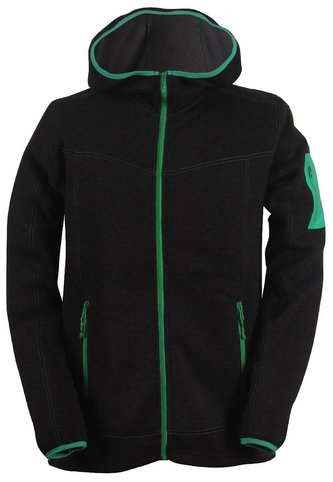 HEDEN -pánský svetr s kapucí a zipem (flatfleece) - černý - 3XL