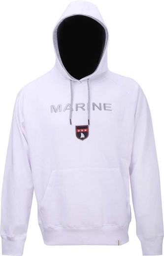 MARINE - pánská mikina s kapucí - white - M
