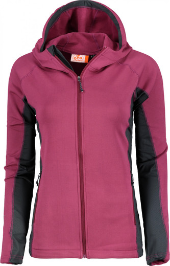 BJÖRKHULT - ECO dám.fleece bunda s kapucí - růžová - 38