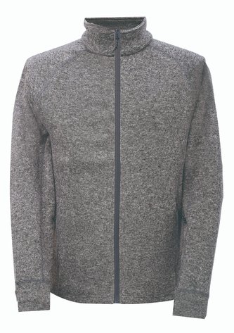 NOSSEN - pánská celorozepínací flatfleece mikina bez kapuce - Dk grey - L