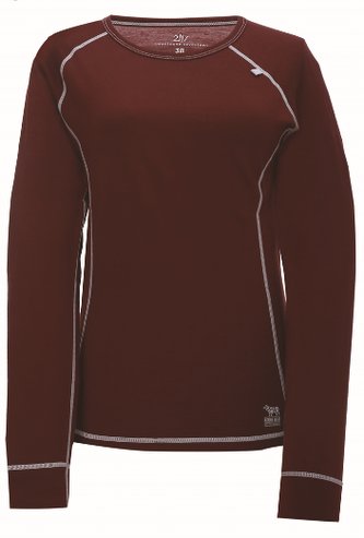 ULLANGER - dámský top s dl. rukávem (merino vlna) - vínový - 38