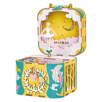 RoboTime 3D skládačka hrací skříňky Šperkovnice s baletkou