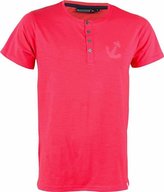 MARINE -pánské triko s knofl. - červené - L