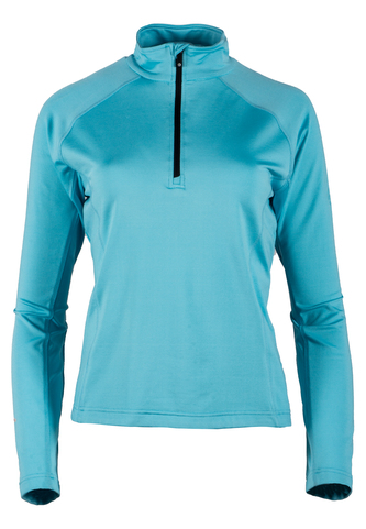 GTS 2126 - Dámské sportovní triko s dlouhým rukávem 1/2 zip - aqua - 36