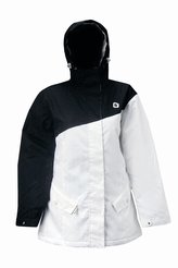 DROMMEN - dámská zimní lyžařská bunda s kapucí - černo- bílá - 38