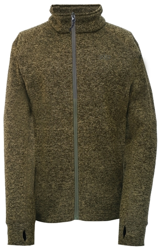NOSSEN - dámská celorozepínací flatfleece mikina bez kapuce - Olive - 40