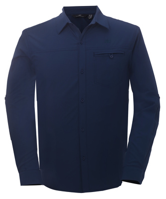 IGELFORS - Pánská outdoorová košile s dlouhým rukávem - Navy - XXL