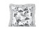 Polštářek s volánem krep na zip - šedý květ s šedým proužkem - 40x40 cm