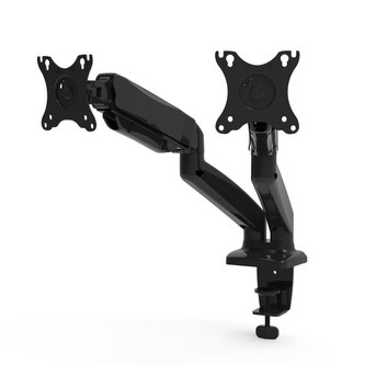 PORT CONNECT držák na monitor na hranu stolu, 2ramena, VESA do 32\", šedý