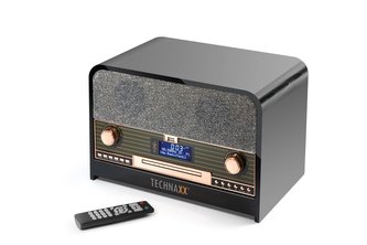 Technaxx Retro CD přehrávač, Bluetooth, DAB+/FM, AUX-IN & USB, černý (TX-102)