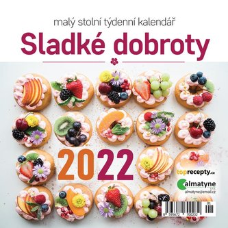 Kalendář 2022 - Sladké dobroty, malý stolní týdenní, 143 x 140 mm