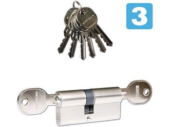 vložka cylindrická 30+35 6kl. Ni, 3.třída bezpečnosti s prostup.spojkou RICHTER