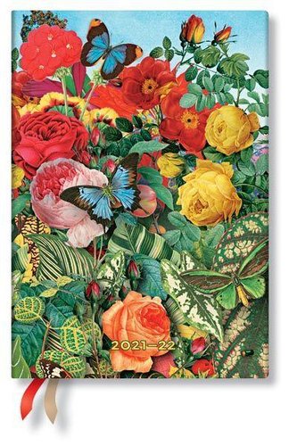 Schmetterlingsgarten 18-Monatskalender Flexi 2022 Midi Horizontal